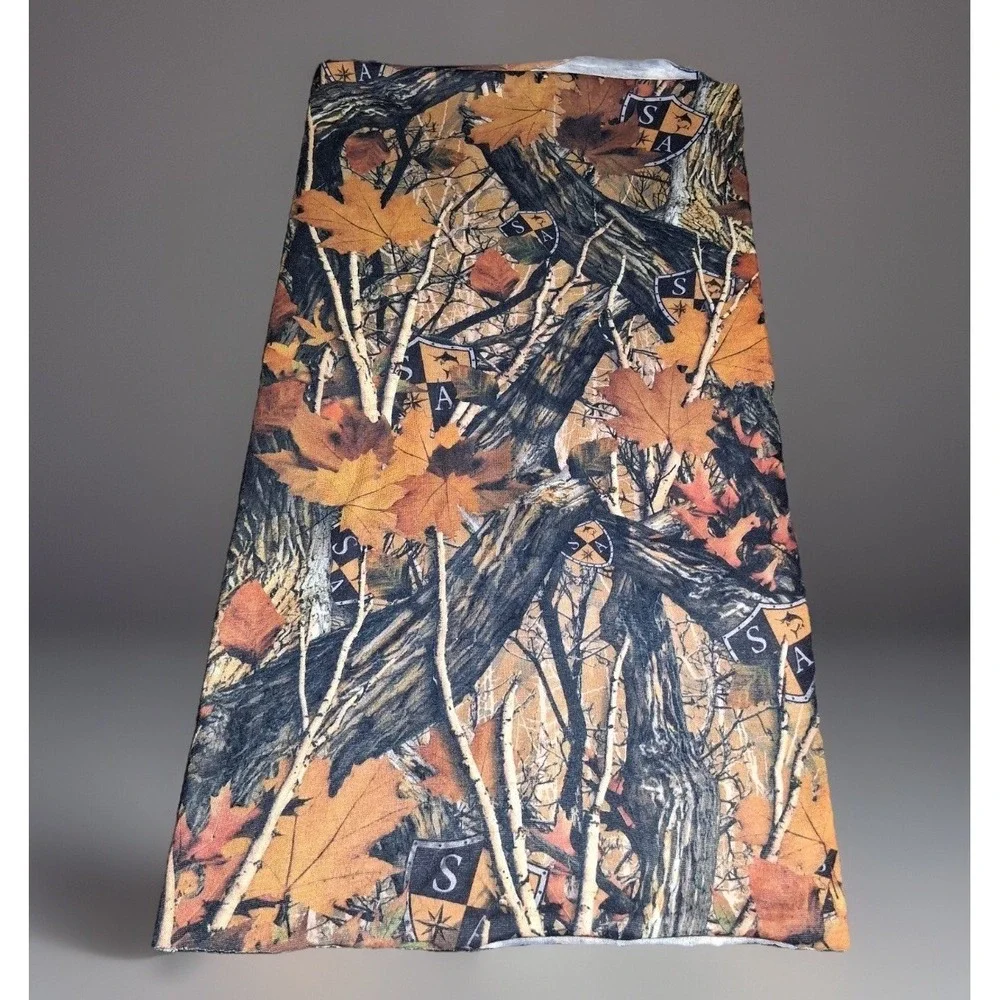 SA Co Skull Forest Camo Neck Gaiter Face Shield Mask Mens Brown Orange Tactical